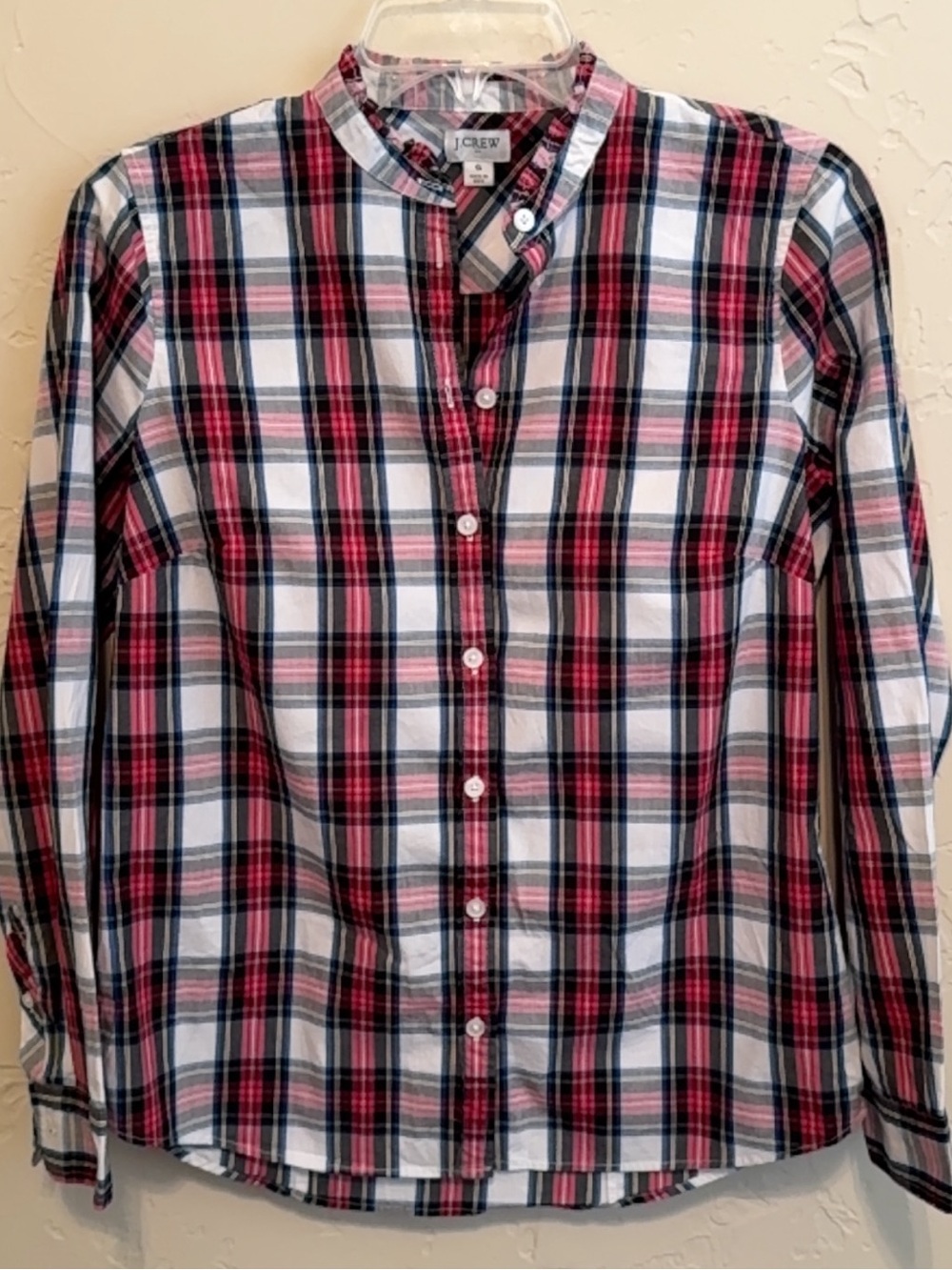 J. Crew Red, White & Black Plaid Button-Down Shirt